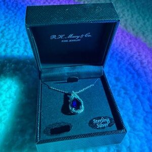Sterling Silver Blue Pendant Necklace
